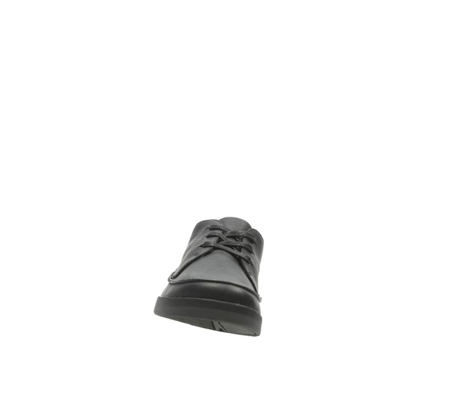 Clarks Tri Clara Leder Lässige Turnschuhe Damen Schwarz | QAPV78964