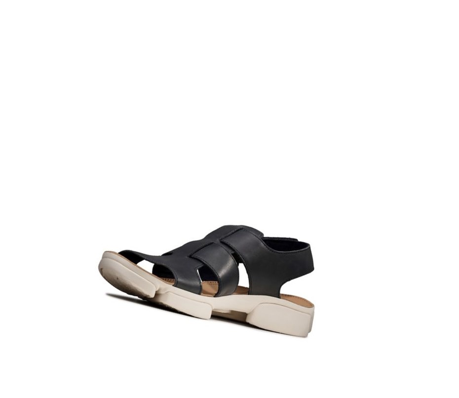 Clarks Tri Cove Sky Leder Lässige Sandalen Herren Navy | FYLG78650