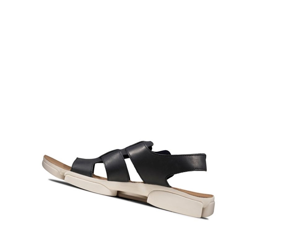 Clarks Tri Cove Sky Leder Lässige Sandalen Herren Navy | FYLG78650