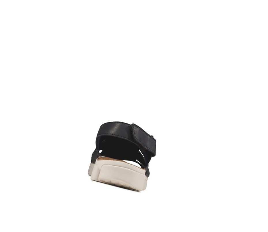 Clarks Tri Cove Sky Leder Lässige Sandalen Herren Navy | FYLG78650