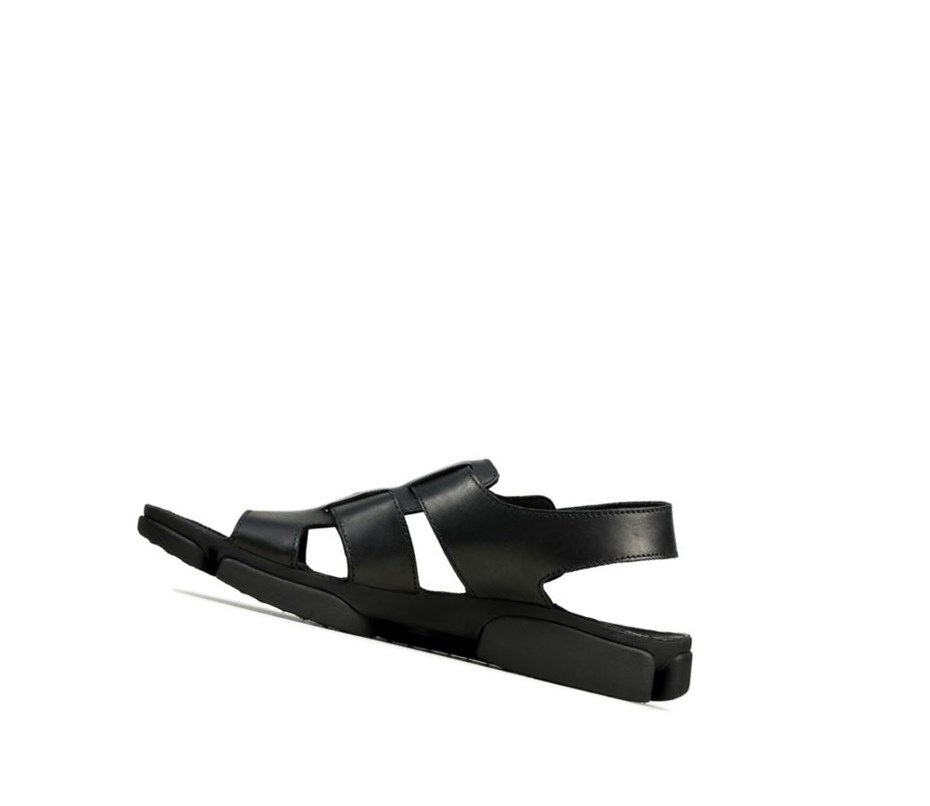 Clarks Tri Cove Sky Leder Lässige Sandalen Herren Schwarz | SCHL98017
