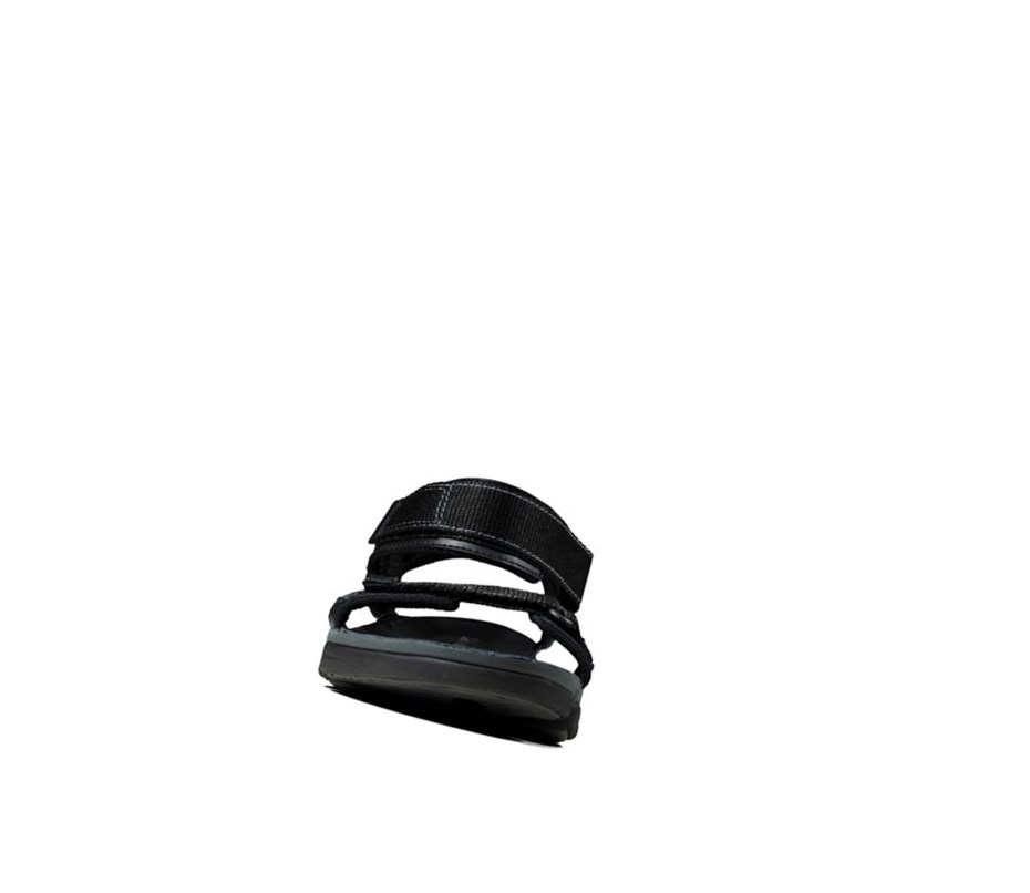 Clarks Tri Cove Trail Leder Lässige Sandalen Herren Schwarz | IYUD40397