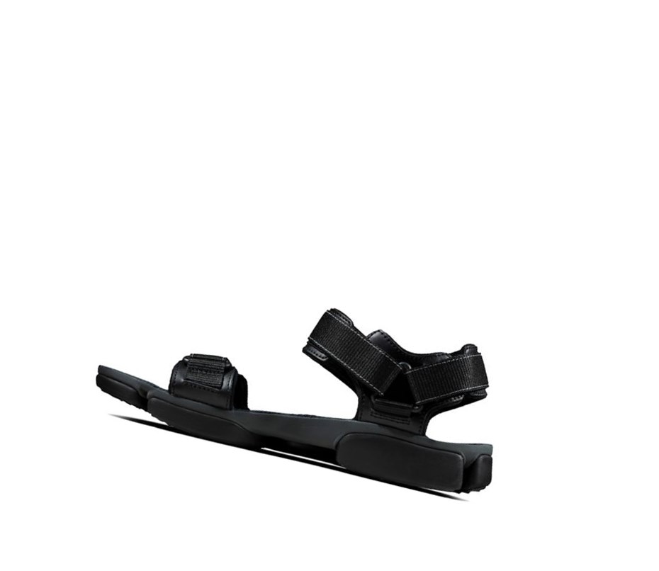 Clarks Tri Cove Trail Leder Lässige Sandalen Herren Schwarz | IYUD40397