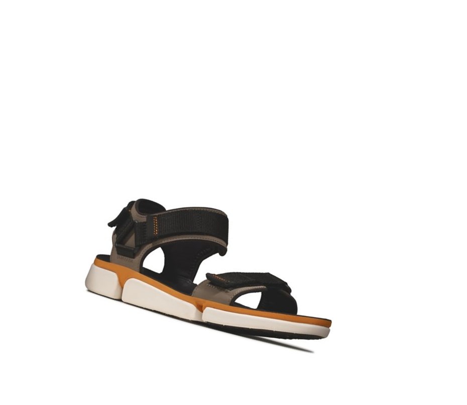 Clarks Tri Cove Trail Leder Lässige Sandalen Herren Olivgrün | QXTV90521