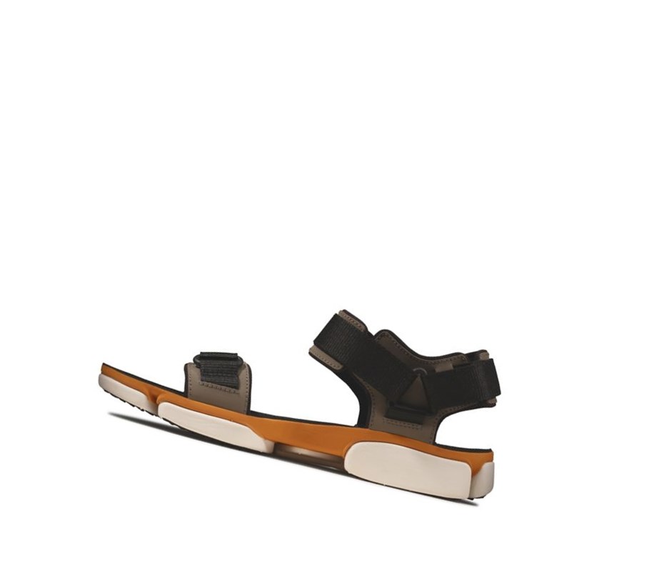 Clarks Tri Cove Trail Leder Lässige Sandalen Herren Olivgrün | QXTV90521