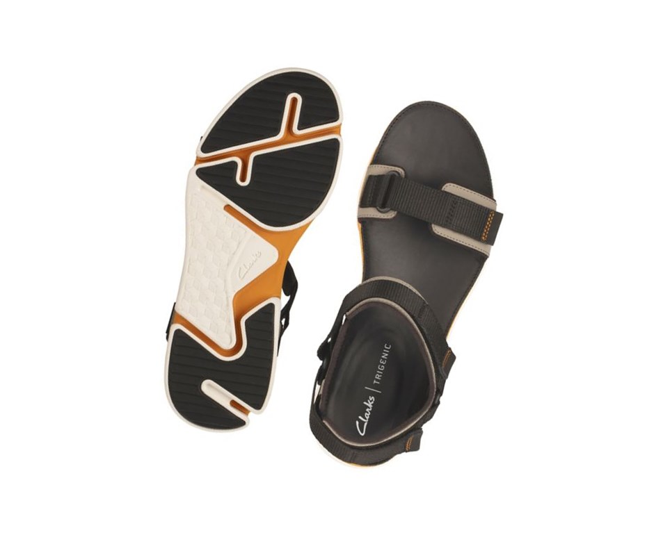 Clarks Tri Cove Trail Leder Lässige Sandalen Herren Olivgrün | QXTV90521