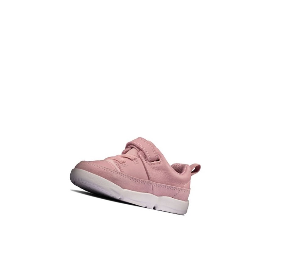 Clarks Tri Craft Leder Lederschuhe Mädchen Rosa | DJNV89403