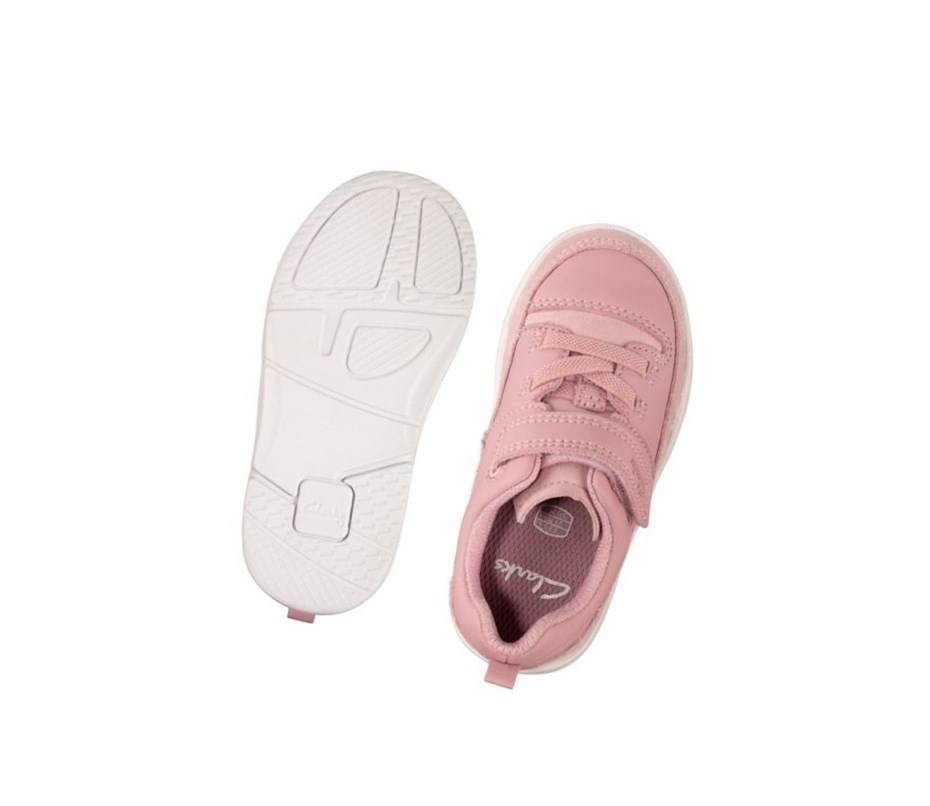 Clarks Tri Craft Leder Lederschuhe Mädchen Rosa | DJNV89403