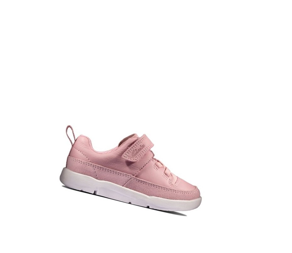 Clarks Tri Craft Leder Lederschuhe Mädchen Rosa | DJNV89403