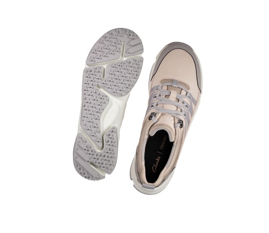 Clarks Tri Path Lo Nubuck Freizeitschuhe Damen Hautfarbe | SJEV67802