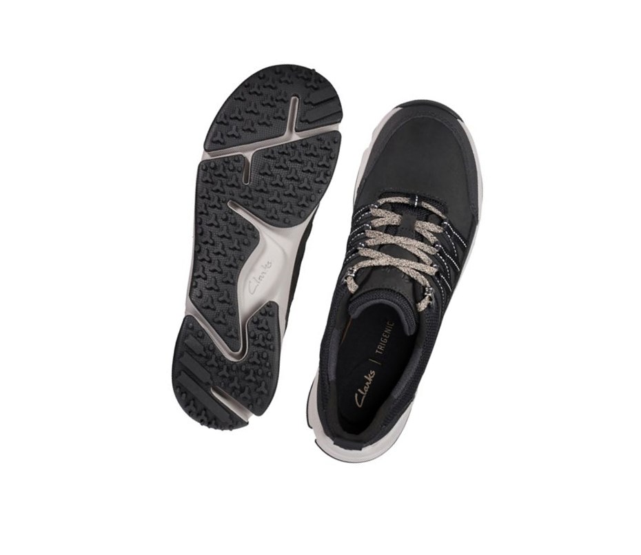 Clarks Tri Path Lo Nubuck Freizeitschuhe Damen Schwarz | UVEQ26745
