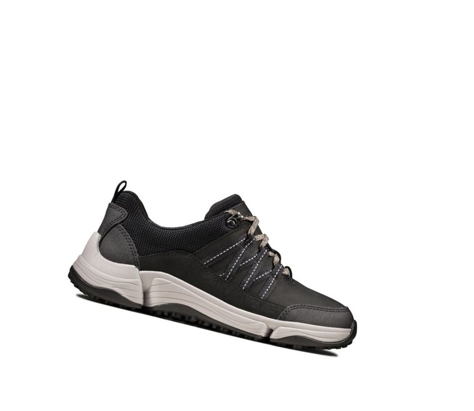Clarks Tri Path Lo Nubuck Freizeitschuhe Damen Schwarz | UVEQ26745
