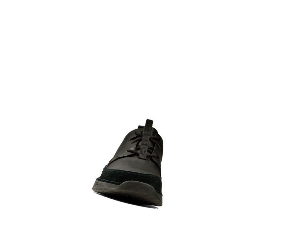 Clarks Tri Solar Leder Sneakers Herren Schwarz | CUPI19586