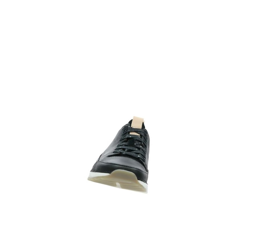 Clarks Tri Spark Nubuck Lässige Turnschuhe Damen Schwarz | BKRM21579