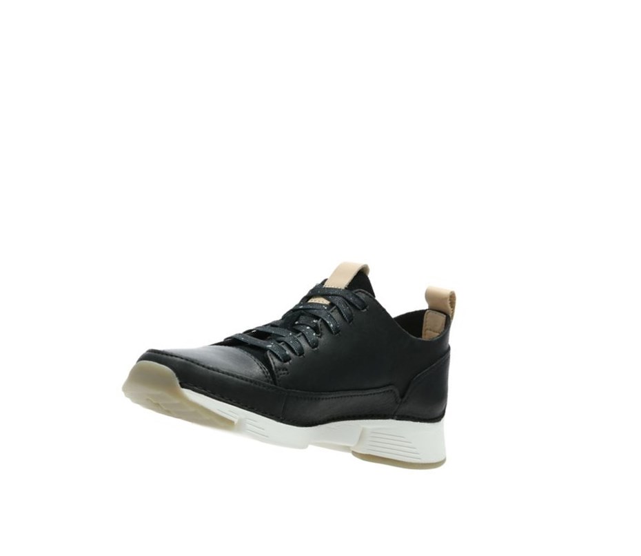 Clarks Tri Spark Nubuck Lässige Turnschuhe Damen Schwarz | BKRM21579