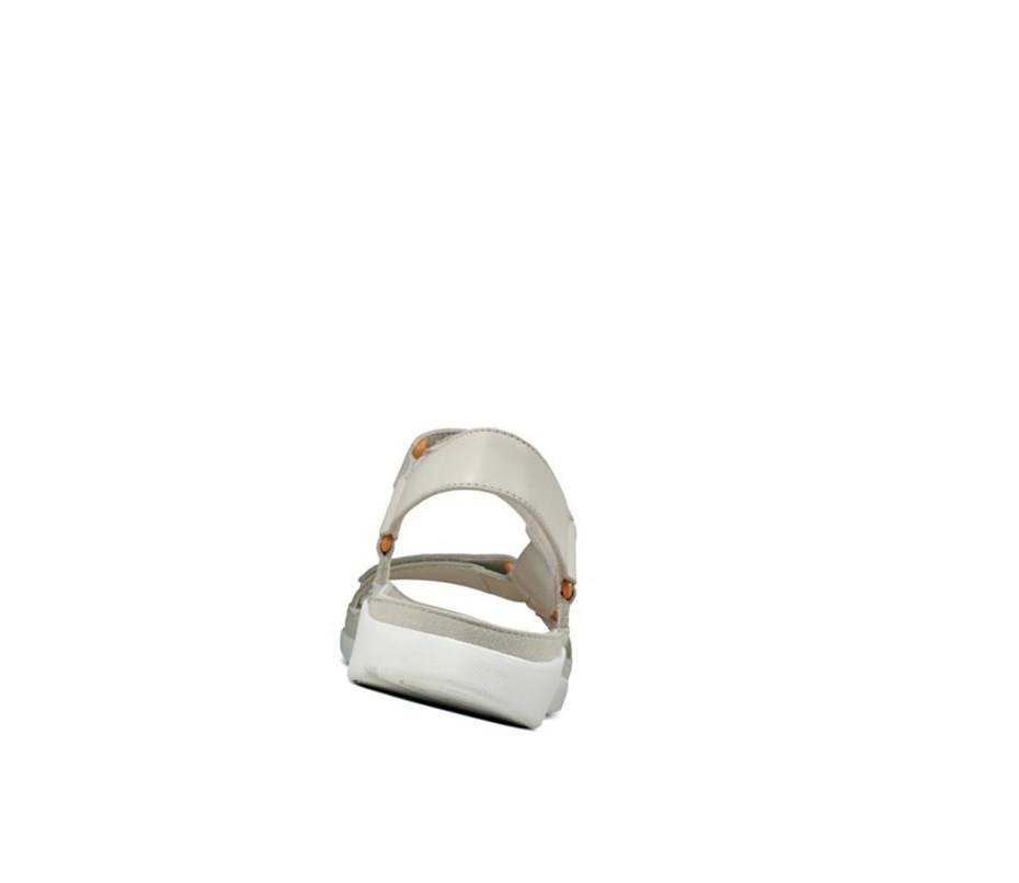 Clarks Tri Sportliche Leder,Wildleder Flache Sandalen Damen Weiß | YRFC75024