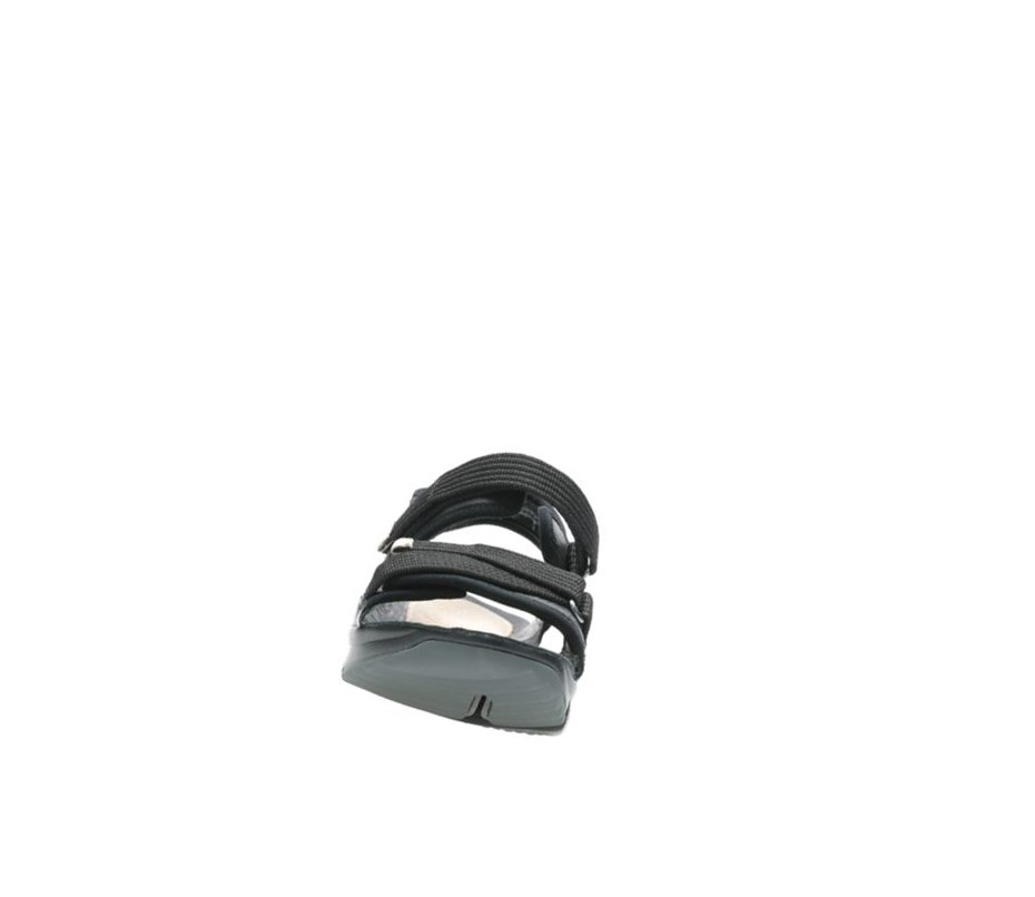 Clarks Tri Walk Wildleder Flache Sandalen Damen Schwarz | DMLW69023