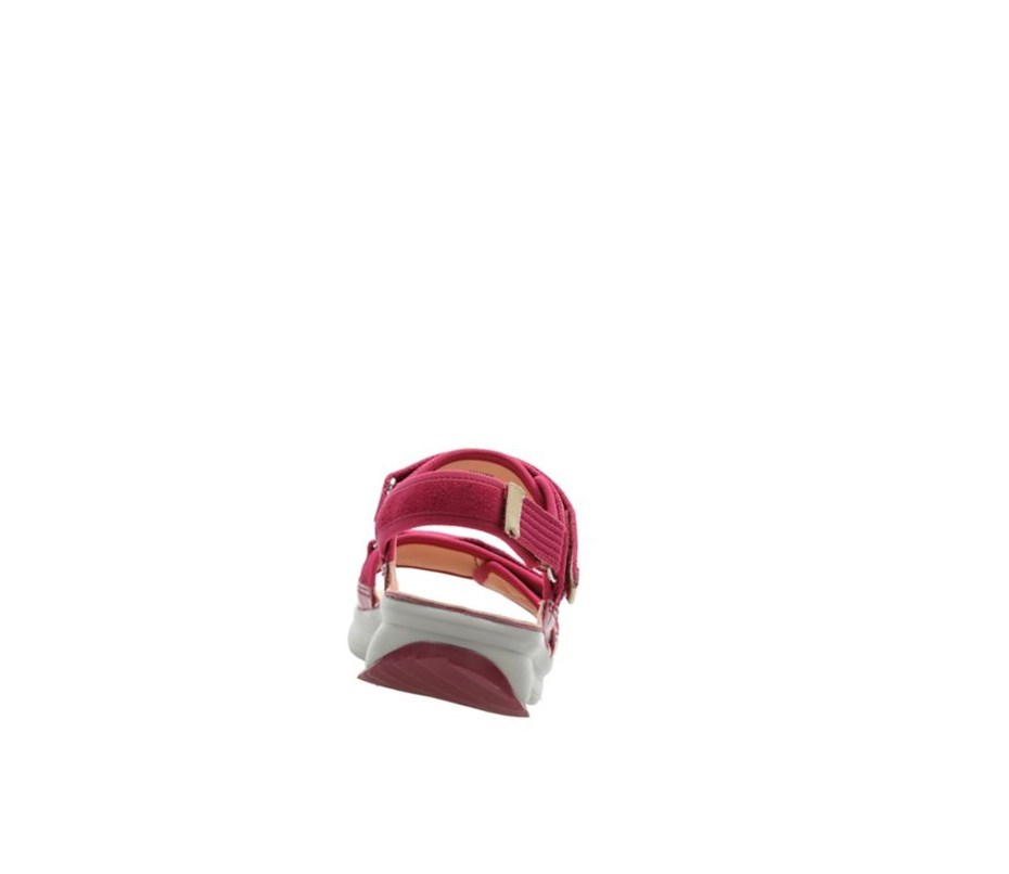 Clarks Tri Walk Wildleder Flache Sandalen Damen Bordeaux | DQIK23419