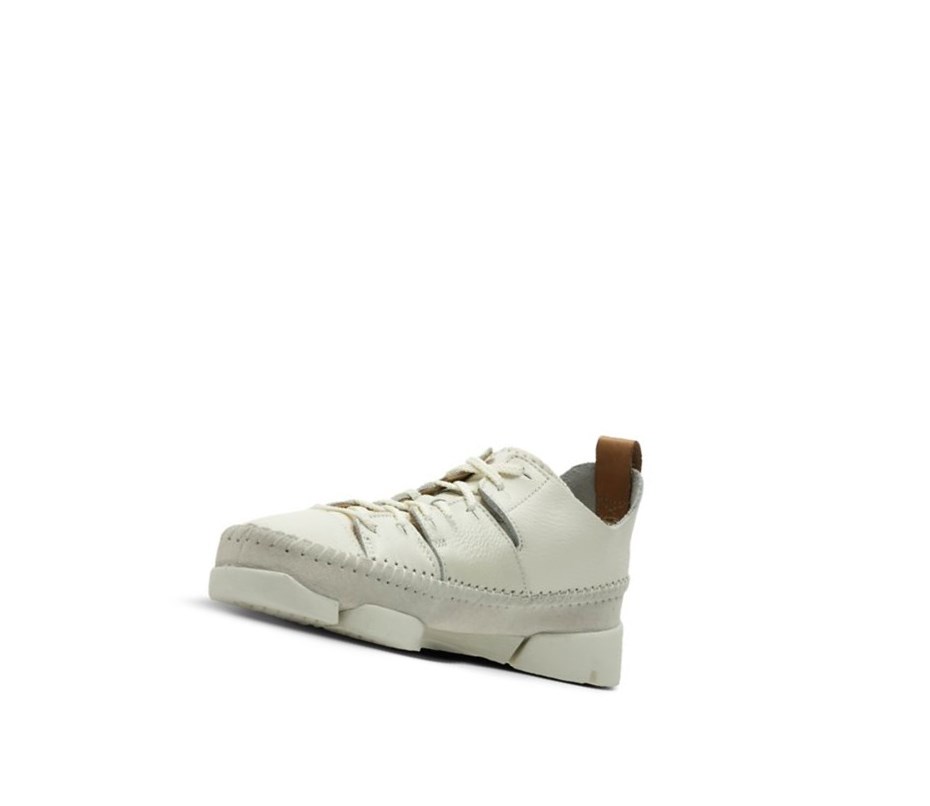 Clarks Trigenic Flex Leder Sneakers Damen Weiß | GQTE82034