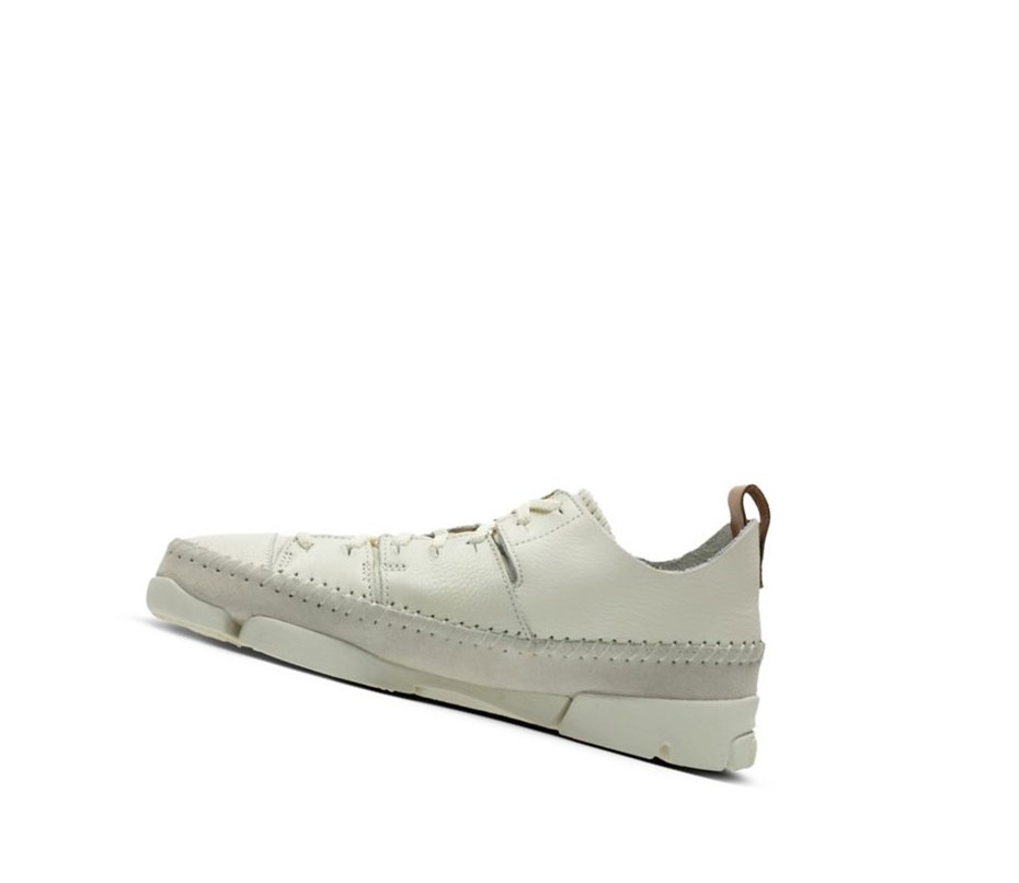 Clarks Trigenic Flex Leder Sneakers Damen Weiß | GQTE82034