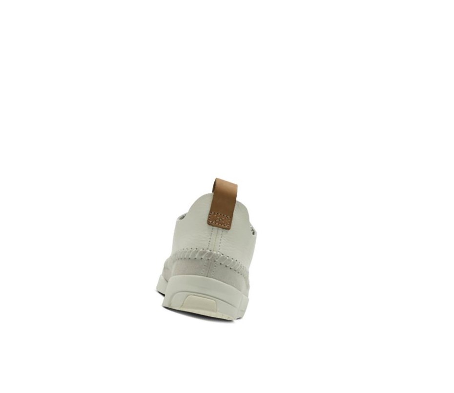 Clarks Trigenic Flex Leder Sneakers Damen Weiß | GQTE82034