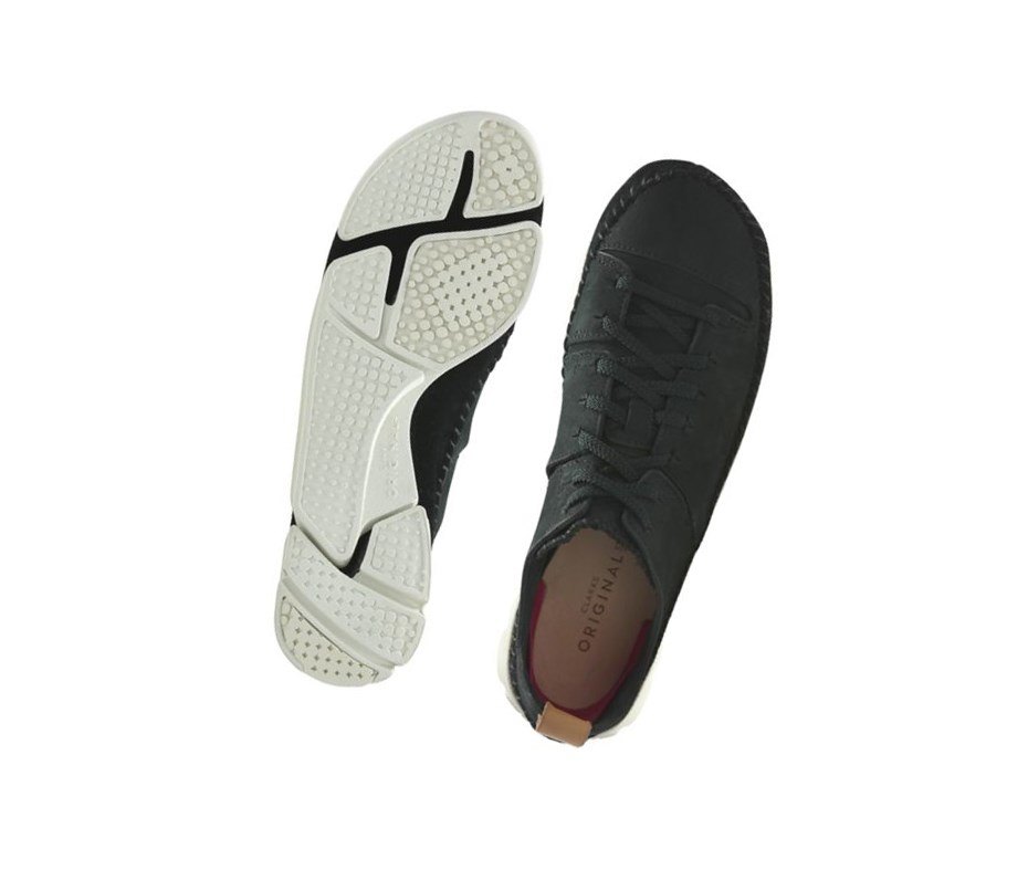 Clarks Trigenic Flex Nubuck Sneakers Damen Schwarz | DQJP97250