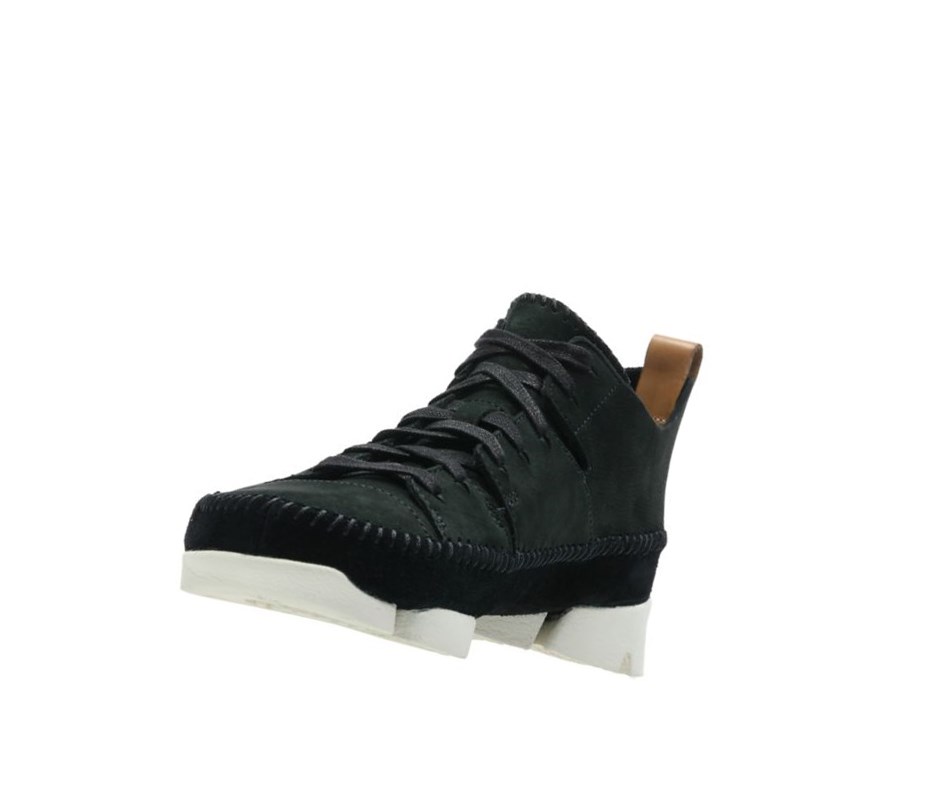 Clarks Trigenic Flex Nubuck Wildleder Sneakers Herren Schwarz | MFZL68103