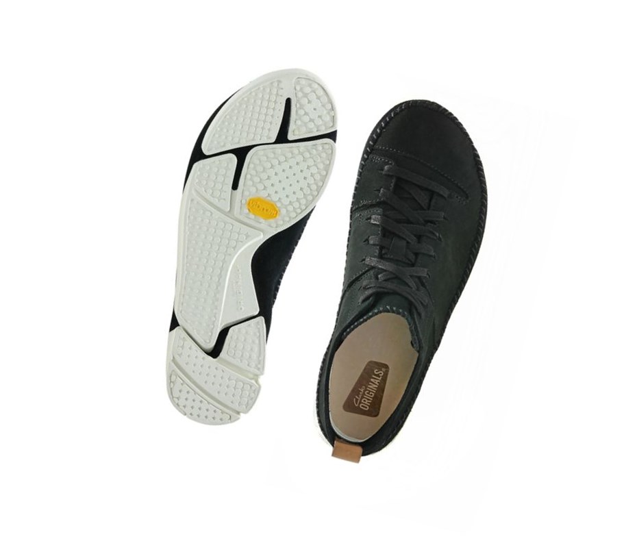 Clarks Trigenic Flex Nubuck Wildleder Sneakers Herren Schwarz | MFZL68103