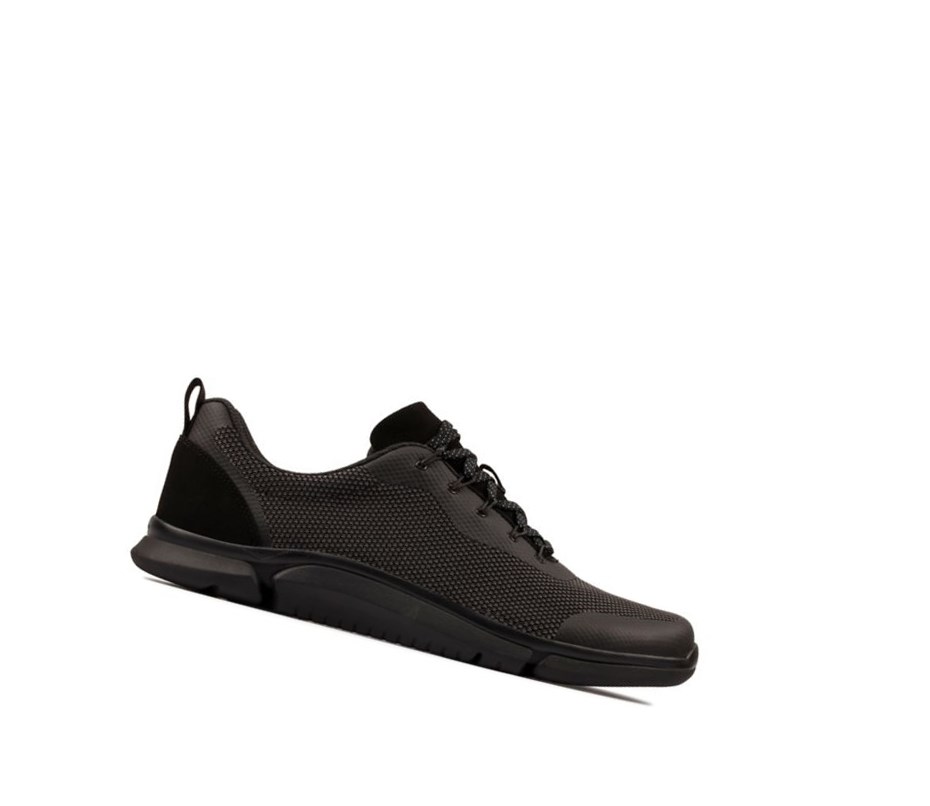 Clarks Triken Jump Textil Freizeitschuhe Herren Schwarz | DQPY81572