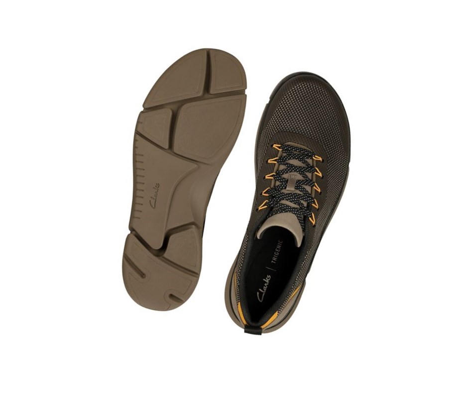 Clarks Triken Jump Textil Freizeitschuhe Herren Olivgrün | WIOM65341