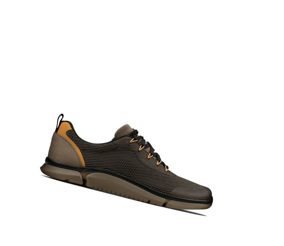 Clarks Triken Jump Textil Freizeitschuhe Herren Olivgrün | WIOM65341