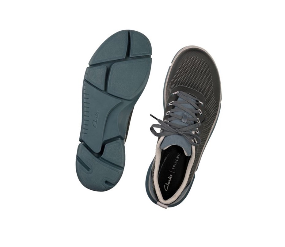 Clarks Triken Jump Textil Freizeitschuhe Herren Blau | ZOVC74069