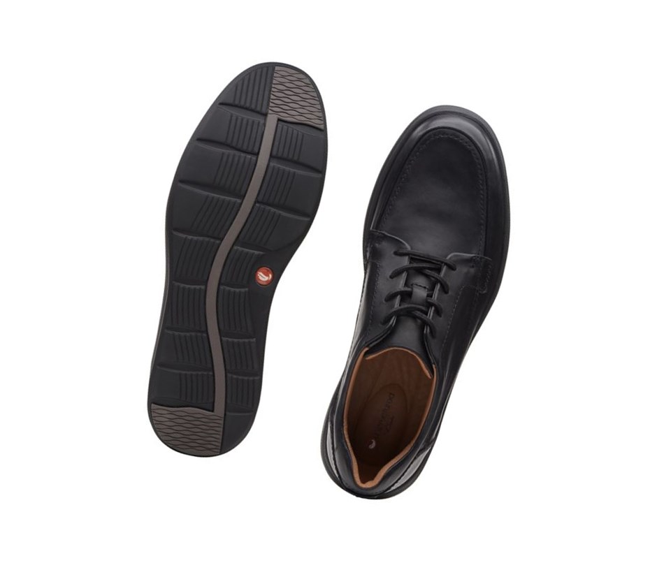 Clarks Un Abode Ease Leder Weite Fit Lederschuhe Herren Schwarz | XSMZ34796