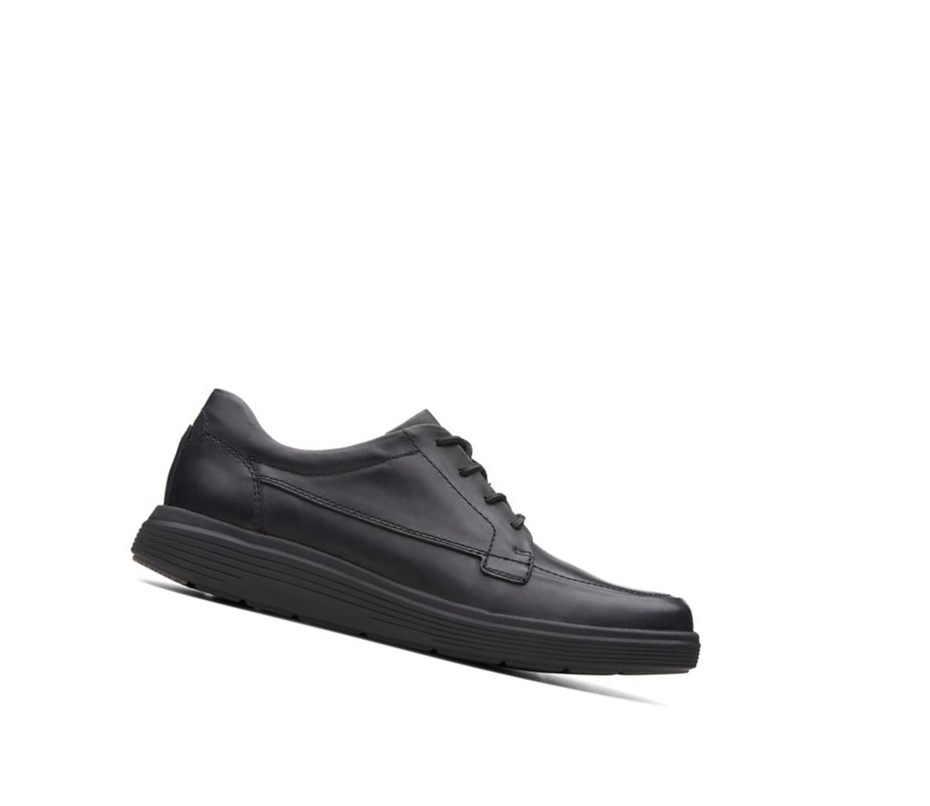 Clarks Un Abode Ease Leder Weite Fit Lederschuhe Herren Schwarz | XSMZ34796