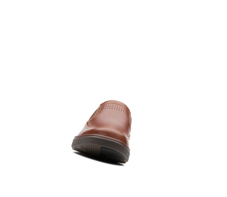 Clarks Un Abode Go Leder Slip On Schuhe Herren Dunkelbraun | FUBE59647