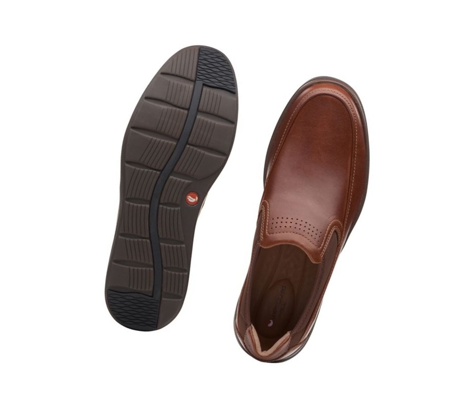 Clarks Un Abode Go Leder Slip On Schuhe Herren Dunkelbraun | FUBE59647
