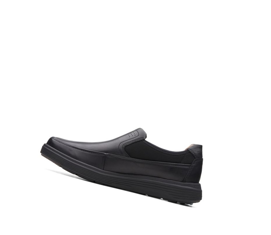 Clarks Un Abode Go Leder Slip On Schuhe Herren Schwarz | HMIB82597