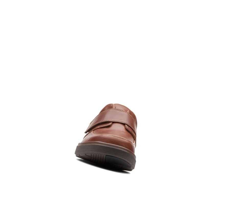 Clarks Un Abode Riemen Leder Weite Fit Lederschuhe Herren Dunkelbraun | CJON45297