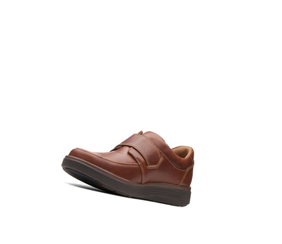 Clarks Un Abode Riemen Leder Weite Fit Lederschuhe Herren Dunkelbraun | CJON45297