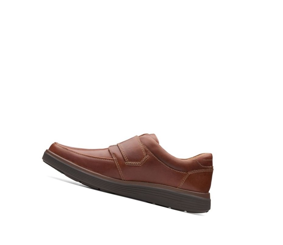 Clarks Un Abode Riemen Leder Weite Fit Lederschuhe Herren Dunkelbraun | CJON45297