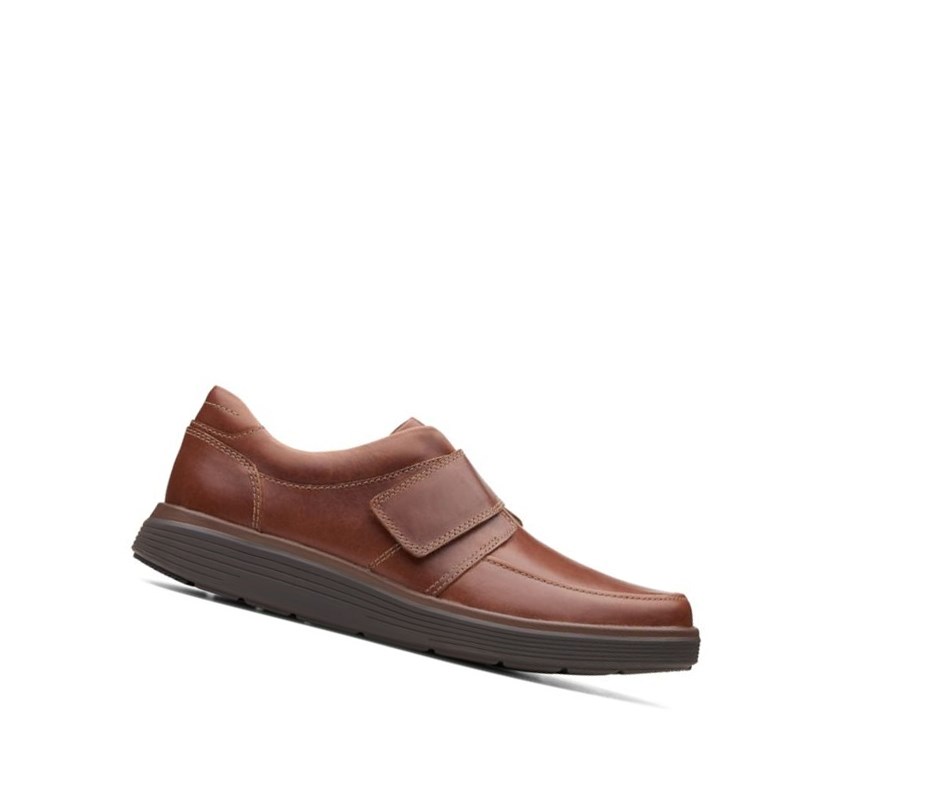 Clarks Un Abode Riemen Leder Weite Fit Lederschuhe Herren Dunkelbraun | CJON45297