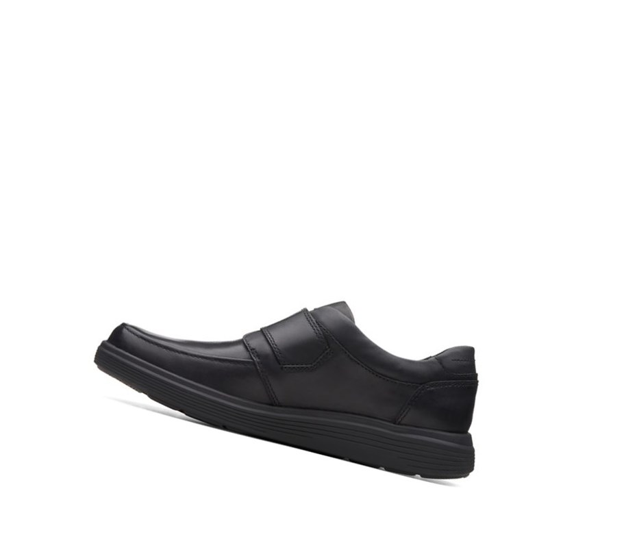 Clarks Un Abode Riemen Leder Weite Fit Lederschuhe Herren Schwarz | ZHWL15260