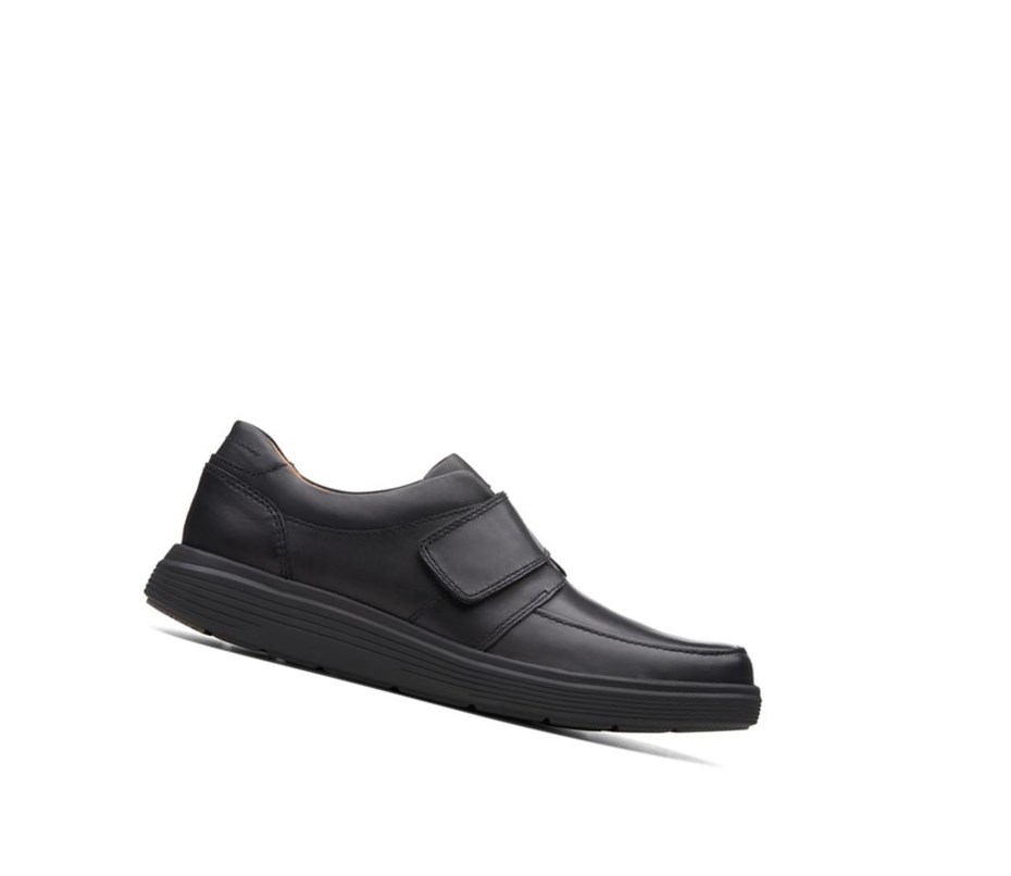 Clarks Un Abode Riemen Leder Weite Fit Lederschuhe Herren Schwarz | ZHWL15260