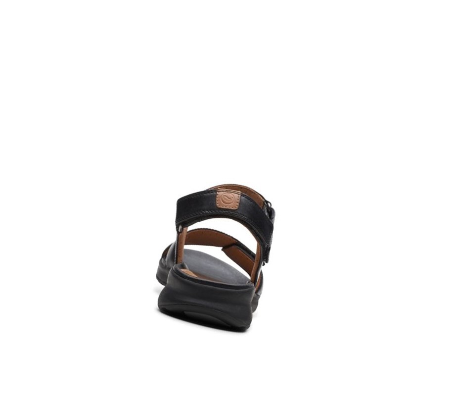 Clarks Un Adorn Calm Leder Flache Sandalen Damen Schwarz | YRZB83917