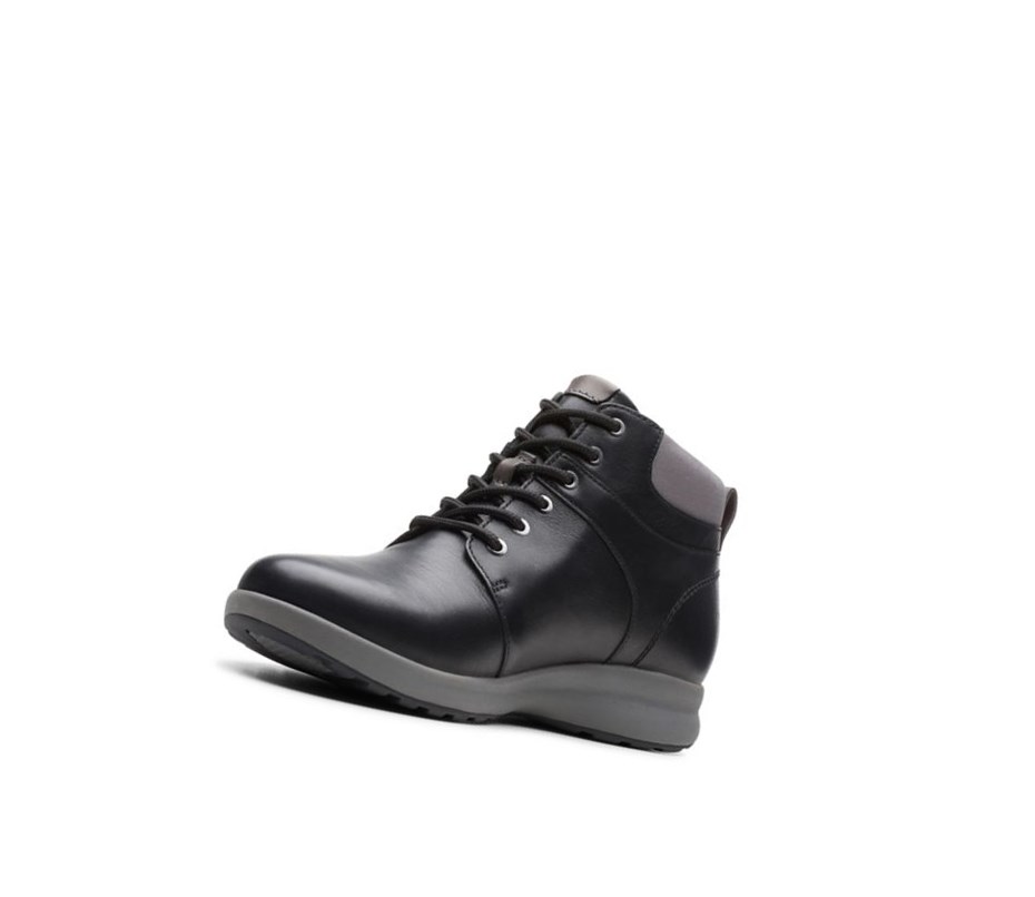 Clarks Un Adorn Leder Outdoorschuhe Damen Schwarz | QXIT50631