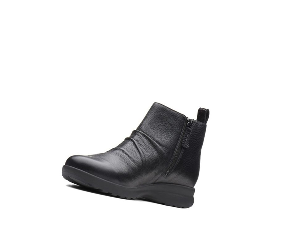 Clarks Un Adorn Mid Leder Stiefeletten Damen Schwarz | CQZS28601