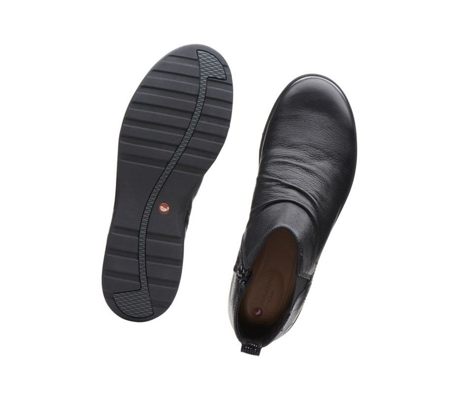 Clarks Un Adorn Mid Leder Stiefeletten Damen Schwarz | CQZS28601