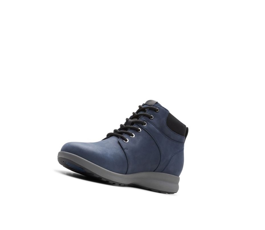 Clarks Un Adorn Nubuck Leder Outdoorschuhe Damen Navy | BJWA10784