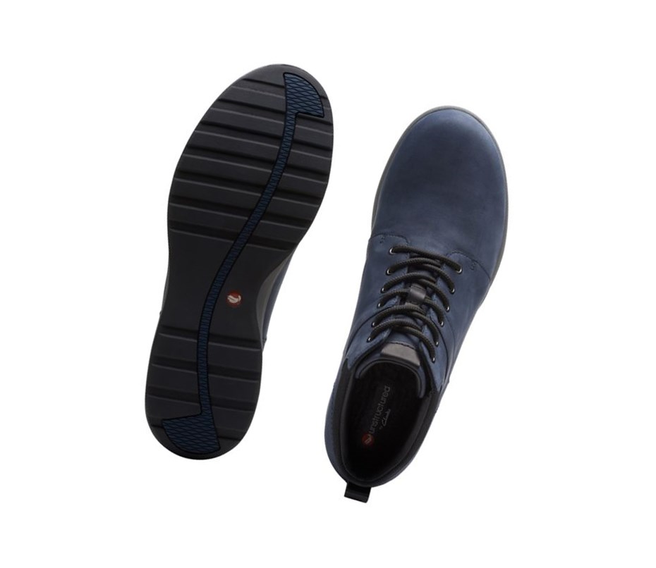 Clarks Un Adorn Nubuck Leder Outdoorschuhe Damen Navy | BJWA10784