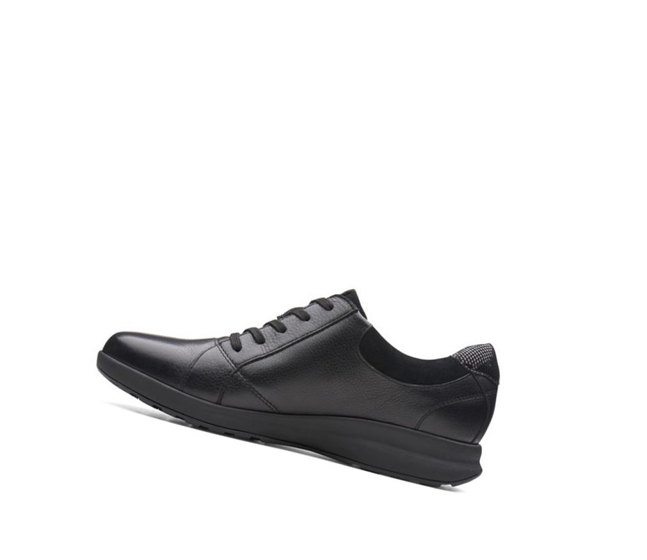 Clarks Un Adorn Spitze Leder Flache Schuhe Damen Schwarz | CGFH80431
